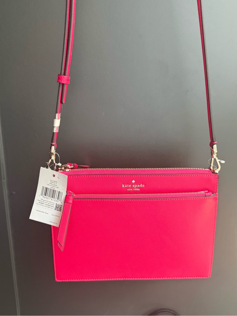 NWT Kate Spade New York Cameron Zip Crossbody in Bikini 👙 Pink
